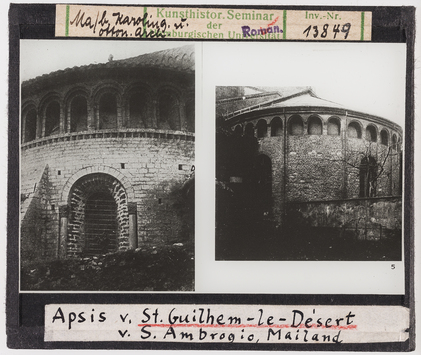 Vorschaubild Vergleich: Saint-Guilhem-le-Désert, Chor und San Ambrogio, Mailand 